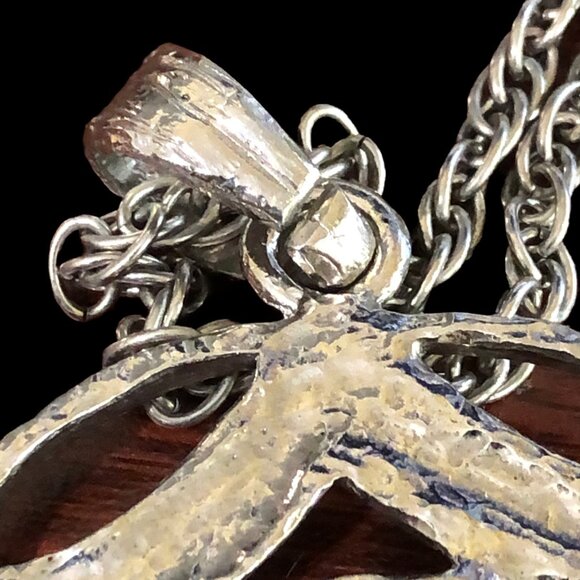 Lizard Pendant Silver Tone Asian Inspired Dragon Iguana Necklace - Picture 5 of 6